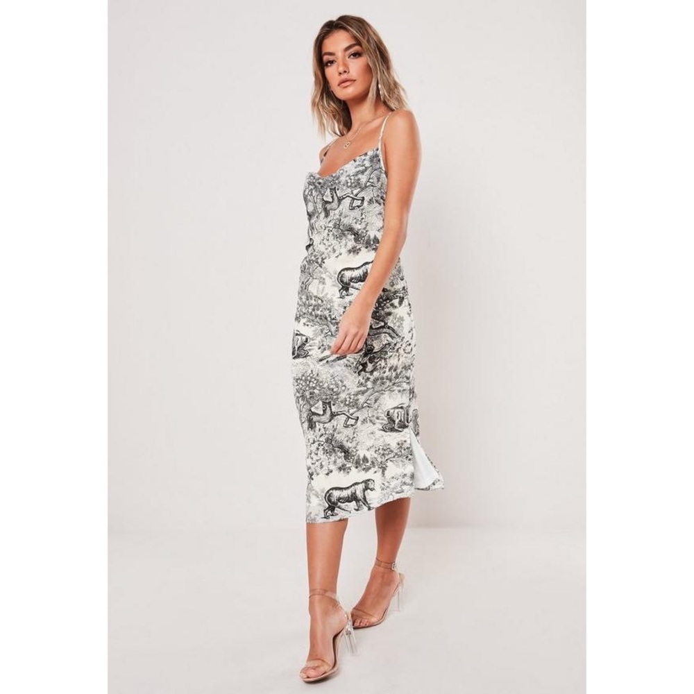 Missguided cowl front cami midi slip dress Sz 6